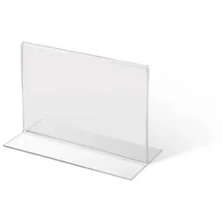 Acrylaufsteller in T-Form DIN A7 quer