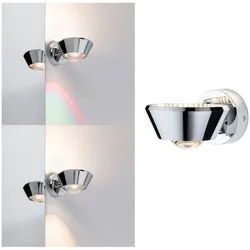 Paulmann 70947 LED Wandleuchte Sabik IP44 2700K 570lm / 360lm 230V 9W / 4,5W dimmbar Chrom