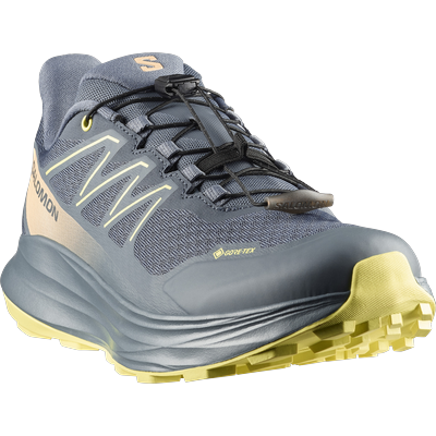 Trailrunningschuh SALOMON "ALPHARIDE 2 GORE-TEX", Damen, Gr. 40,5, blau (schwarz slate, stormy weather, sunny lime), Synthetik, Textil, Schuhe, wasserdicht