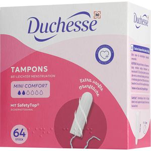 Duchesse Tampons Comfort, Mini, sanftes Einführen, aus Viskose, 64 Stück
