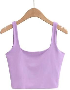 Uplifted Finds Summer Square Collar Sleeveless Tank Top For Women Slim Fit Fashion Crop Top m white
