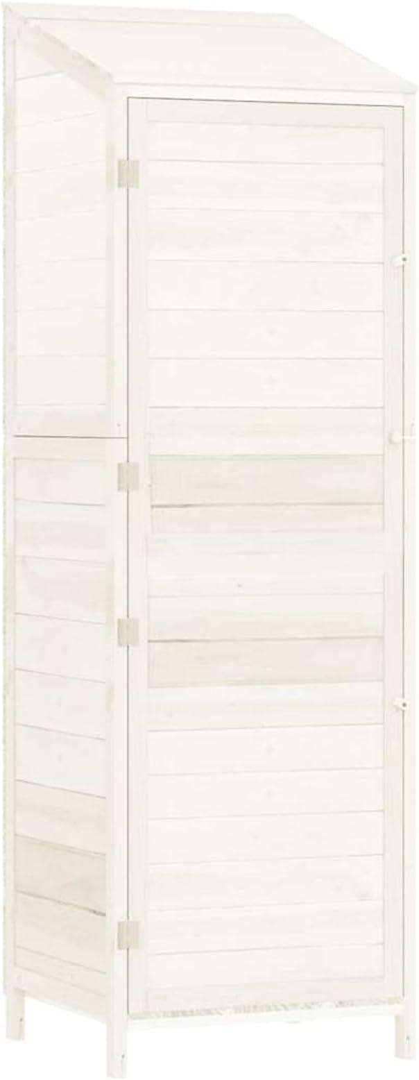 Holz-Gartenhaus 55x52x174,5 cm - Weiß, für Gartengeräte und Haushaltsutensilien 152187