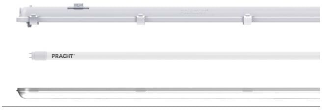 pracht Set de luminaires LED pour pièces humides LUNARETROSET 1,5 m avec tube (5212205)