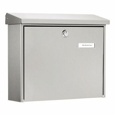 BURG-Wächter Briefkasten, rostfreier Edelstahl, Namensfenster, AMRUM 3867 Ni