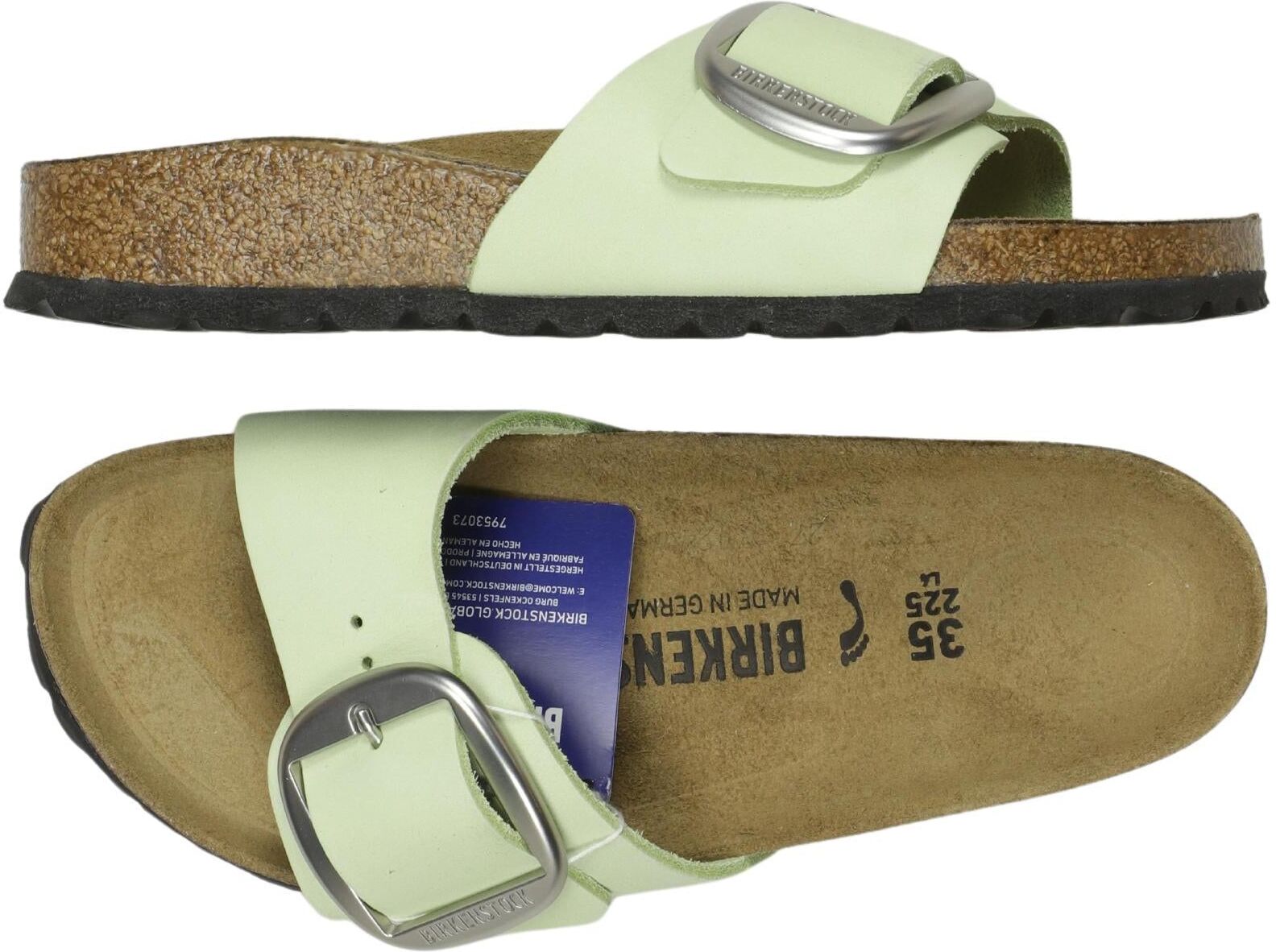 Birkenstock Damen Sandalen, Hellgrün, Gr. EU 35, Leder - Second Hand