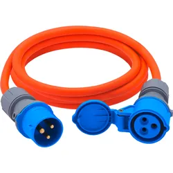 Berger Ultimate CEE-Verlängerungsleitung CEE-Stecker und CEE-Kupplung 5 m Orange