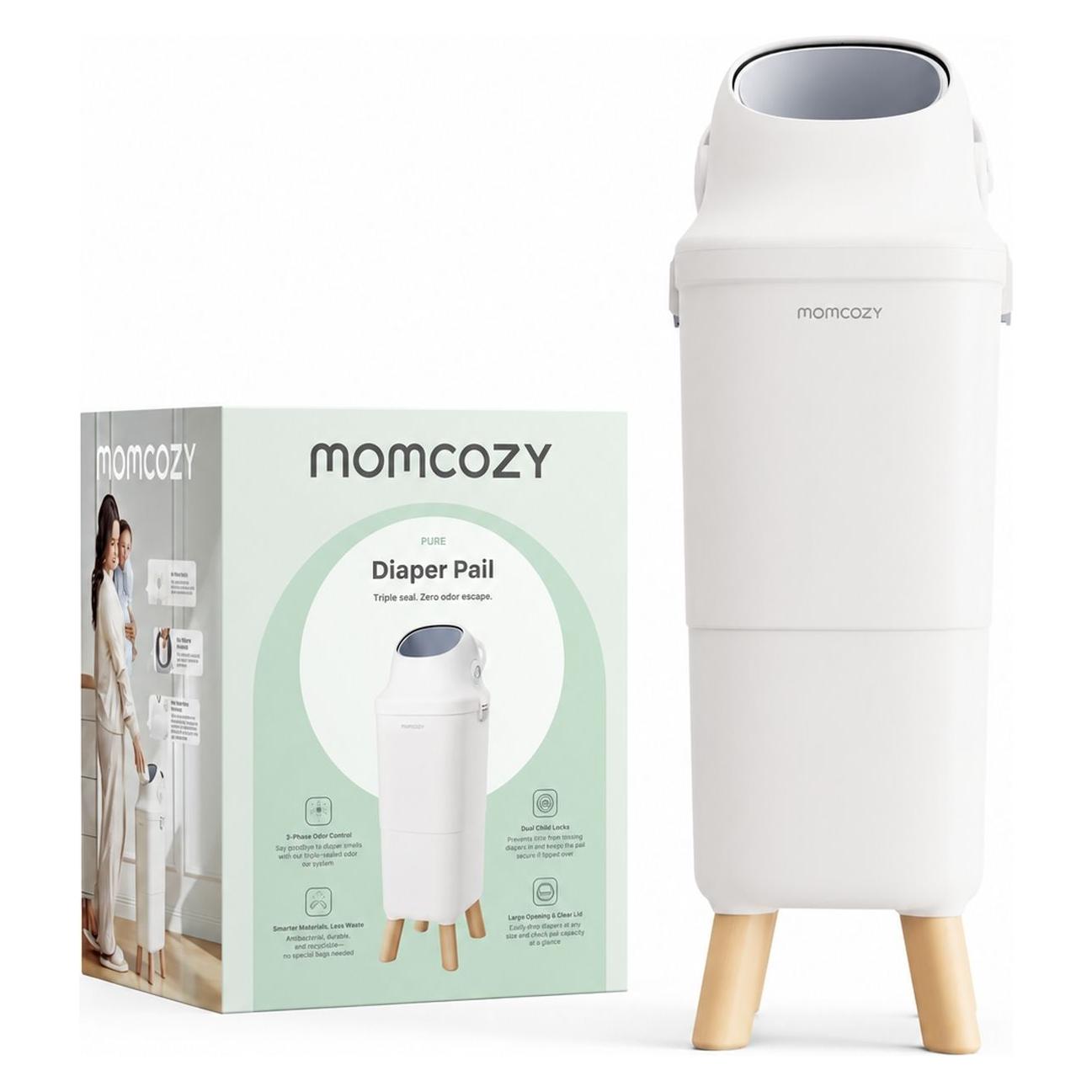 Momcozy Dp01 Diaper Pail With Patented Triple-Seal Odor Control (DP001-WH71000N10102-A)