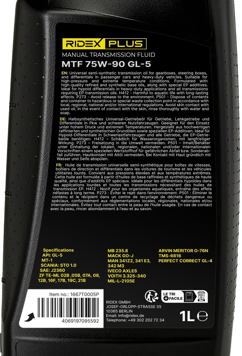 RIDEX PLUS 1667T0005P Getriebeöl