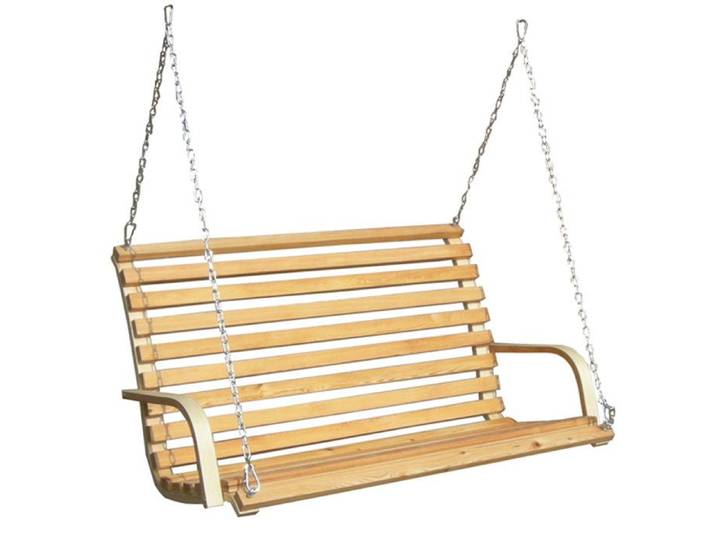 banc pour Balancelle de porche en bois de mélèze pour 2 personnes incl chaînes et crochets robustes pour lintérieur de l...