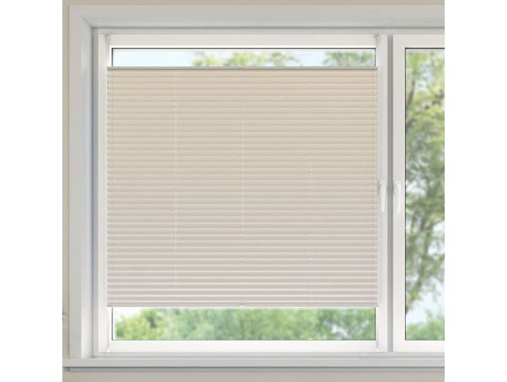 Plissee nach Maß ohne Bohren 90x130cm lichtdurchlässig, beige