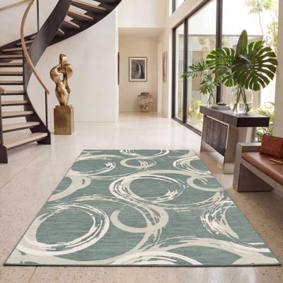 Garvee Modern Geometric Circle Washable Area Rug
