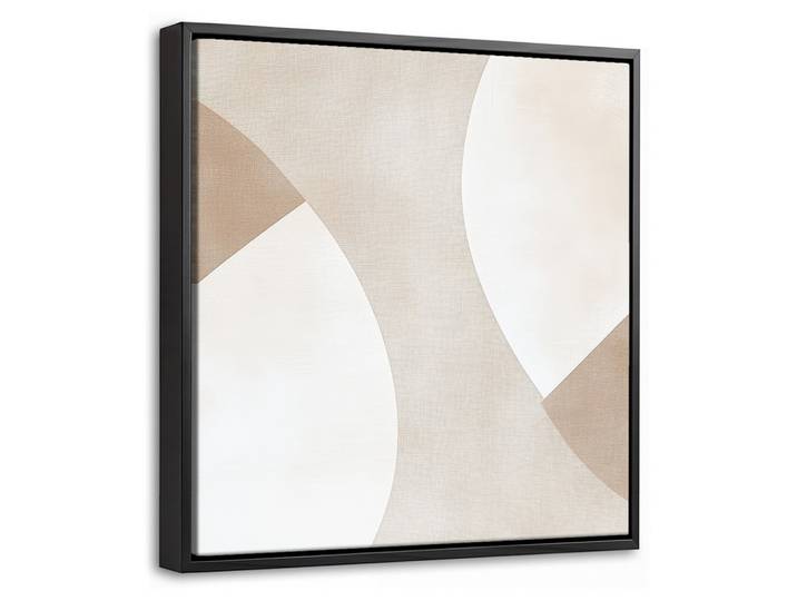 LEINWAND Bilder mit Rahmen - Braun - Japandi - Abstrakt - 20x20