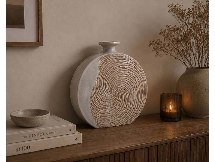 Vase Sakti Type E 10 x 38 x 36cm Blanc