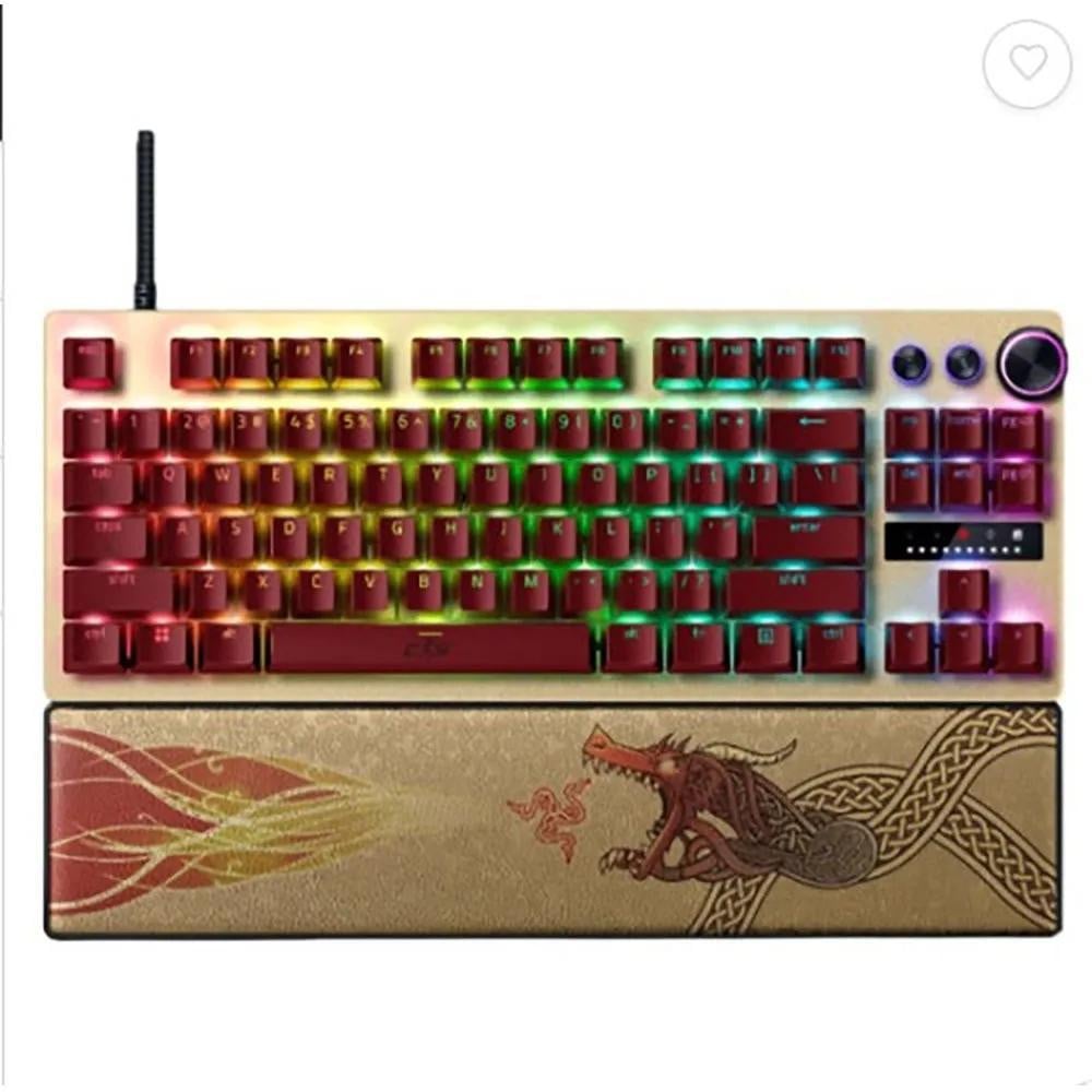 Razer Huntsman V3 Pro Tenkeyless Gaming Toetsenbord met Optische Toetsen, RGB LED-verlichting, Goud/Geel