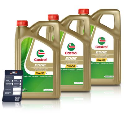 Castrol 15 L EDGE 5W-30 M + Ölwechsel-Anhänger [Hersteller-Nr. 15F6DC]