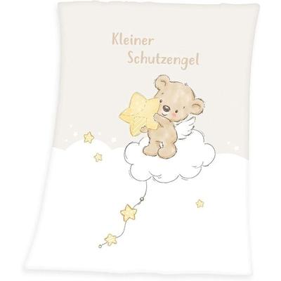 Herding 1440232014 - babybest®, Babydecke, Kleiner Schutzengel, Microfaser, weiss/beige, 75x100 cm