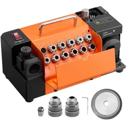 VEVOR Bohrerschleifgerät MR-13A, 3-15 mm, mit 95°-135° einstellbarem Spitzenwinkel, 4600 U/min Hochgeschwindigkeits-Nachschärfmaschine mit 13 Spannzangen & CBN-Schleifscheibe für Werkstätten & Garagen