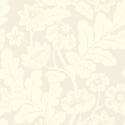 A-Street Prints Augusta White Flock Damask Wallpaper