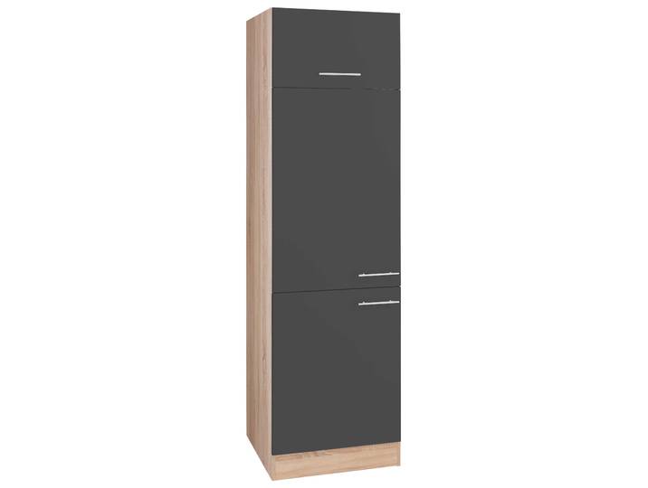 Kühlumbauschrank OPTIFIT Kalmar , grau (anthrazit), B:60cm H:207cm T:57cm, Schränke, Kühlumbauschrank