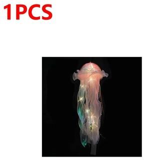 Uplifted Finds DIY Iridescent Jellyfish Lantern   Hanging Bedroom Night Light   Colorful Fantasy Ribbon Ceiling Lamp pink 1 Pc