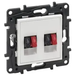 Legrand 864149 Niloe Step Lautsprecherauslass mit Feder 2-fach Farbe: Ultraweiß