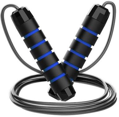 Uplift Essentials Exercise Jump Rope With Steel Wire Core And Comfortable Handles blue