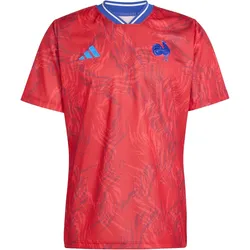 adidas FFR Frankreich Rugby Aufwärmshirt Herren KA1584 - collegiate red 3XL