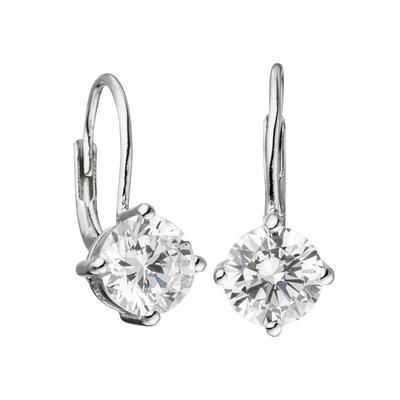 Paar Ohrhänger JOBO "Ohrringe mit Zirkonia", silber (silber 925), Ohrringe, Damen, Silber 925 (Sterlingsilber), quadratisch 925 Silber