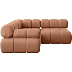 ECKSOFA modulares Sofa Mende-L1 - 190x190x70 cm Apricot Velours