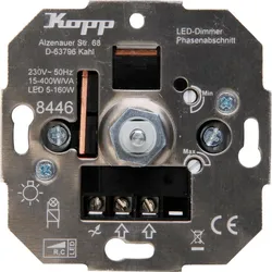 Kopp 844600004 Druck-Wechselschalter LED Dimmer, LED 5-150W/RC