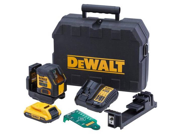 Laser en croix compact avec faisceau vert 18V DEWALT DCLE34021D1-QW avec une batterie 2\,0 Ah