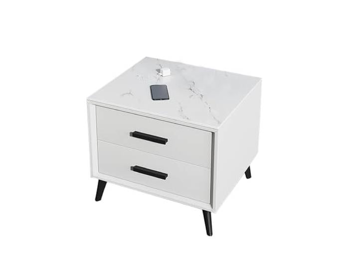 JHPfdhDTR Nachttisch, Kommode for Schlafzimmer(Off White)