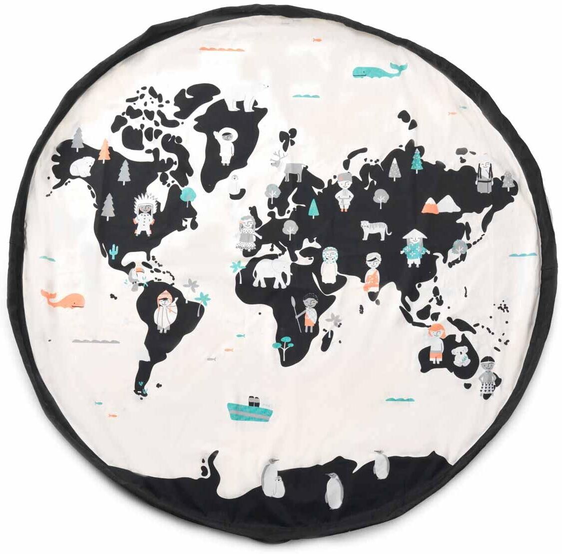 Spielmatte "Play&Go Play & Go Worldmap", Baby, schwarz-weiss (schwarz, weiß), Sportmatten Spielmatte schwarz, weiß Einheitsgröße