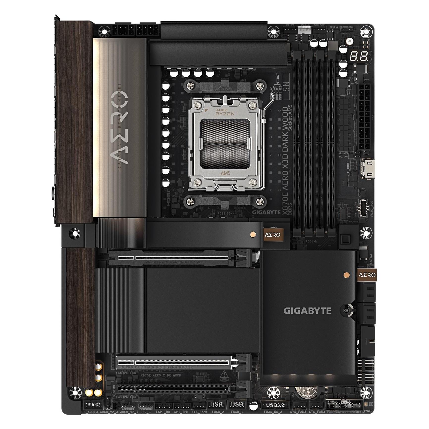 Gigabyte MB GBT AMD AM5 X870E AERO X3D WOOD (AM5, AMD X870E, ATX) (X870E AERO X WOOD)