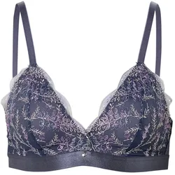 Tchibo - Soft-BH mit Stickerei - Damen - Gr. 80B - blau