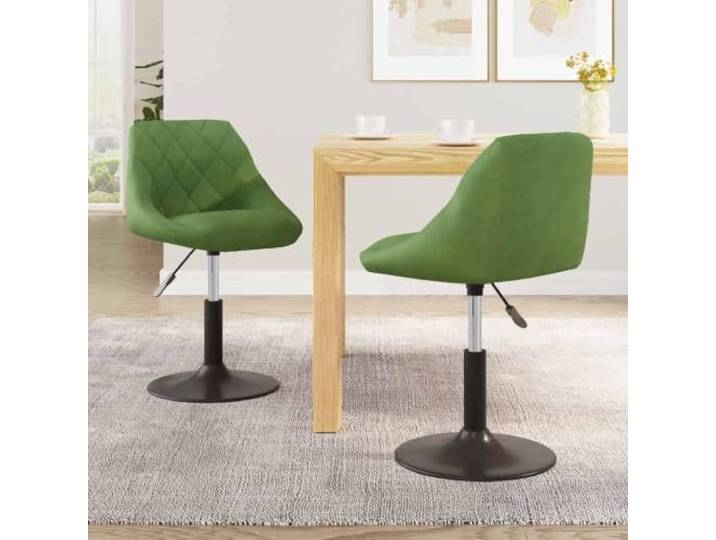 NLQMSU Esszimmerstuhl, drehbar, Velours, Hellgrün, 2 Stück Modernes Design, bequemer Sitz, vollständige Rotation, täglicher Gebrauch, zeitgenössisches Interieur