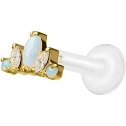 PTFE Labret mit Innengewinde + Titan-Aufsatz LOTUSBLÜTE