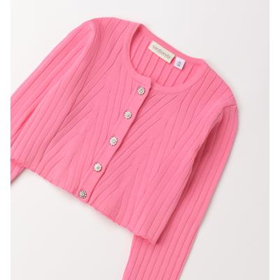 Cardigan SARABANDA "BABY GIRL KNITWEAR", Mädchen, Gr. 116, pink, 55% Viskose, 45% Polyamid, Strickjacken