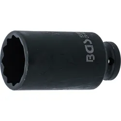 BGS Kraft-Steckschlüssel-Einsatz Zwölfkant, tief | Antrieb Innenvierkant 12,5 mm...