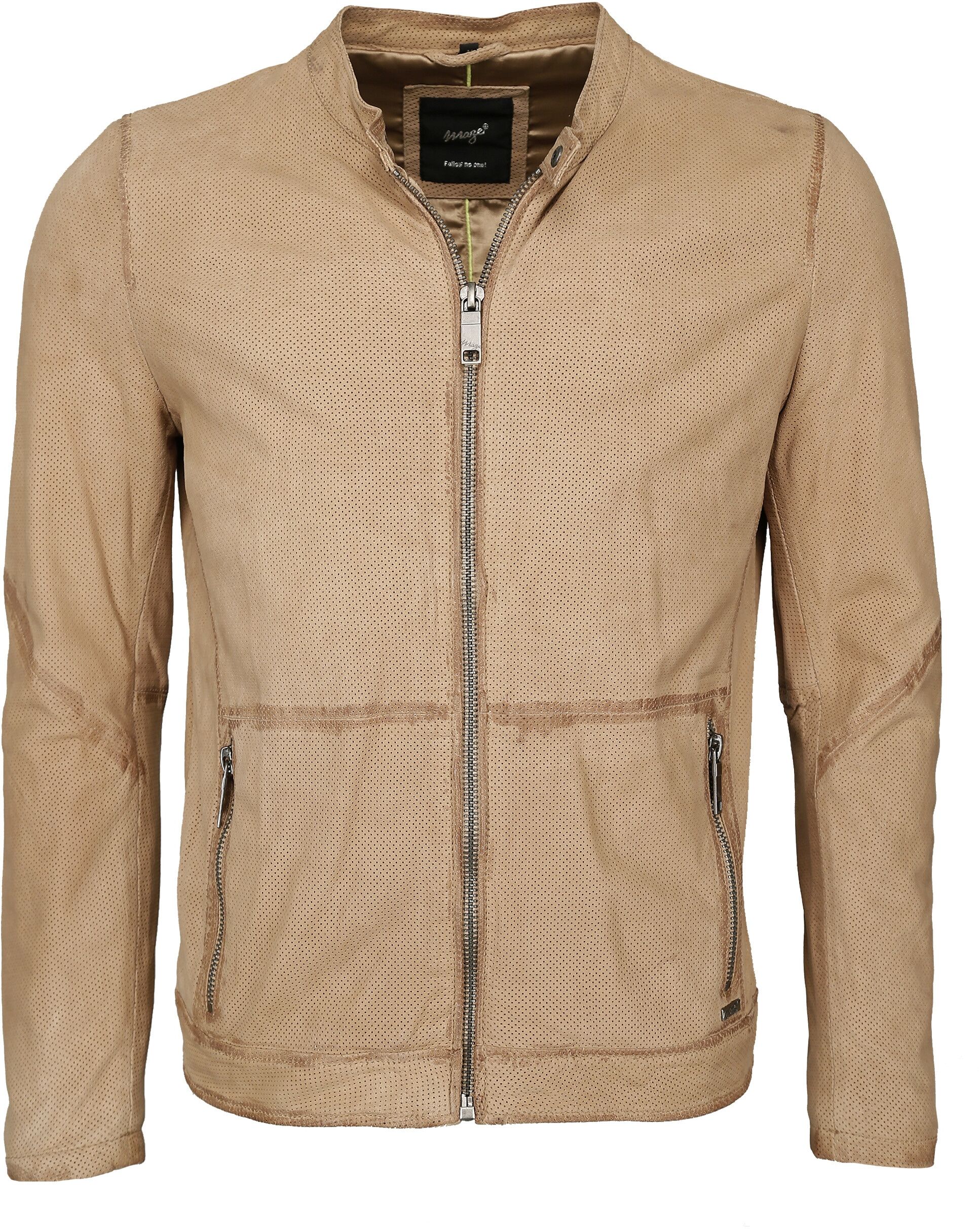 Lederjacke MAZE "Lederjacke Brunswick", Herren, Gr. M, weiß (creme), Obermaterial: 100% Lammnappaleder LANA. Futter: 100% Polyester PES., Jacken Lederjacke