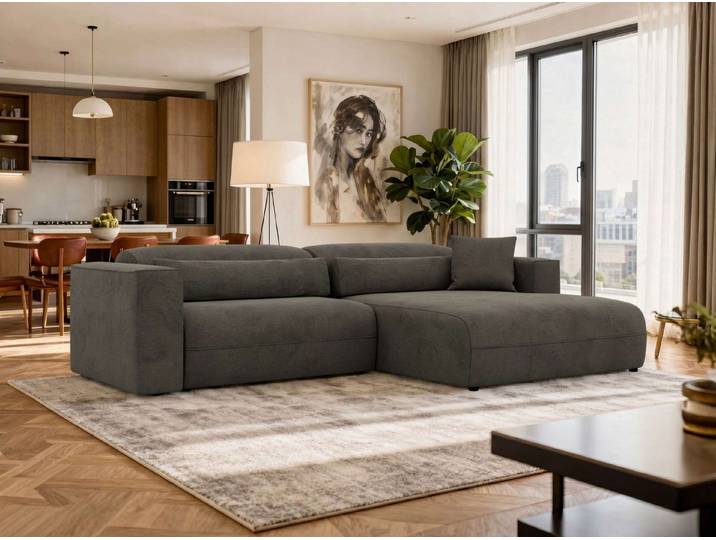 MKS MÖBEL Ecksofa PAZURRO L, Wellenfeder, lose Kissen, L-form Wohnlandschaft, Seitenauswahl, Ecksofa Breite 288 cm