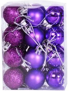Discount Dollar Deals Mini Christmas Balls Ornaments, Flocked Christmas Balls, Christmas Tree Hanging Decor purple 2cm