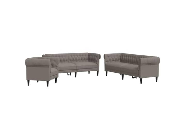 vidaXL 3-TLG. Sofagarnitur Taupe Stoff