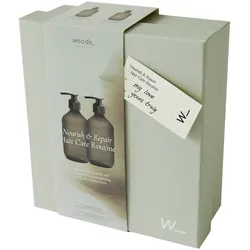 800ml woods_ copenhagen NOURISH & REPAIR HAIR CARE ROUTINE GIFT SET (Shampoo 400ml + Conditioner 400ml)