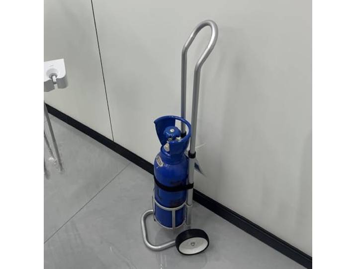 GHFXSCV Schwerlast-Sauerstoffflaschenwagen aus Aluminium mit Rädern und Befestigungsketten, Rollwagen für Gasflaschen, CO2-, Stickstoff- und Wasserstoffflaschen (14,6 cm)