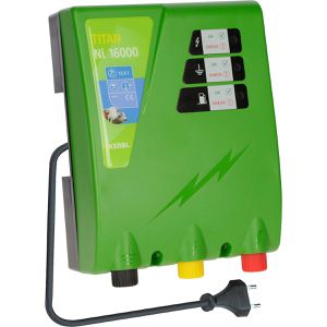 Kerbl Weidezaungerät 392546, Titan Ni 16000, 230 V Netzbetrieb, Zaunlänge bis 300 km
