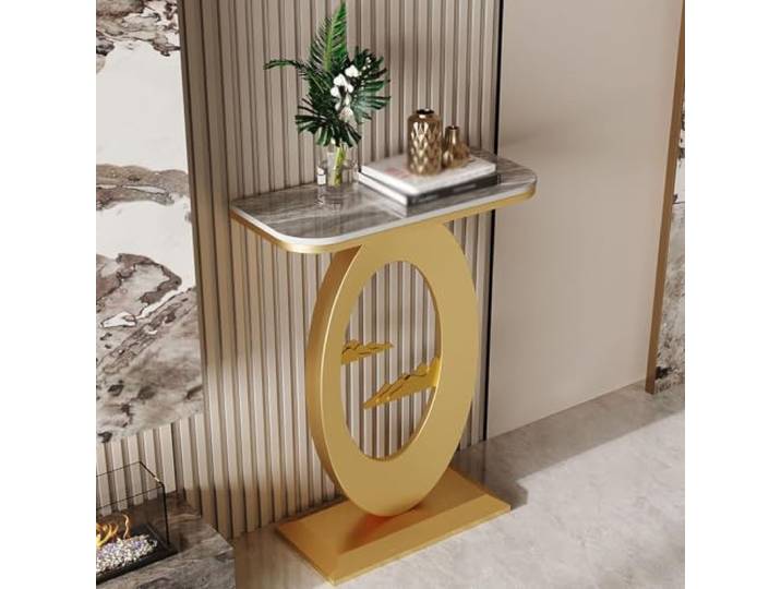 MDEUFYWEGB Konsolentisch schmal，Console Table Behind Sofa Schmaler Sofatisch mit Metallgestell，console & sofa tables，Dekoablage, kompakte Stellfläche(I,80*30*80cm/31.4*11.8*31.4in)