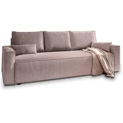 BETTSOFA MENI Lila Kordstoff mit Schlaffunktion