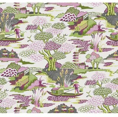 A-Street Prints Joy De Vie Magenta Toile Wallpaper