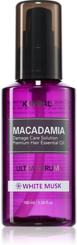 KUNDAL Macadamia Ultra Serum White Musk sérum régénérant à l'huile pour cheveux abîmés 100 ml